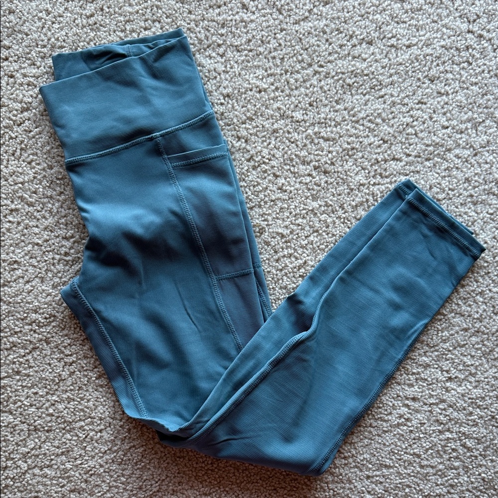 Blue High-Waisted Leggings